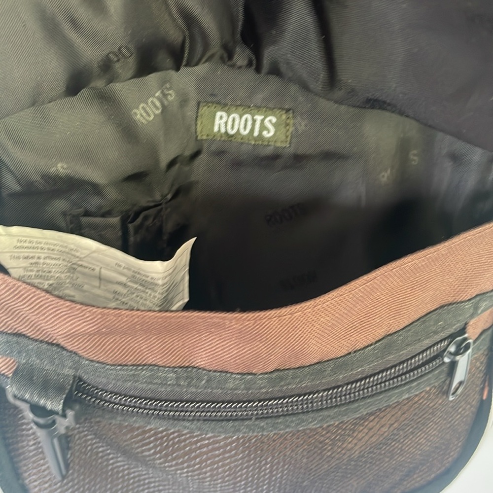 Roots Crossbody Bag Shoulder Bag Brown Beaver Canvas - Picture 8 of 12